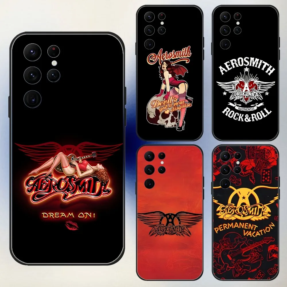 Aerosmith Rock Cool Phone Case For Samsung S25,24,23,30,21,10,9,Ultra,Plus,Lite,FE,5G Black Soft Case