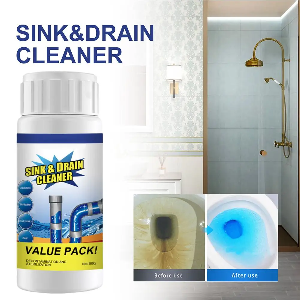 Pipe Dredging Agent Deodorization Prevent Blockage Clean Household Dirt Stain Sewer Kitchen Drain Bathroom Cleaner Removal B1b7