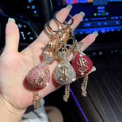 Creative Crystal Money Bag Car Keychain Exquisite Diamond Set Bag Pendant Metal Keychain Gift Accessories