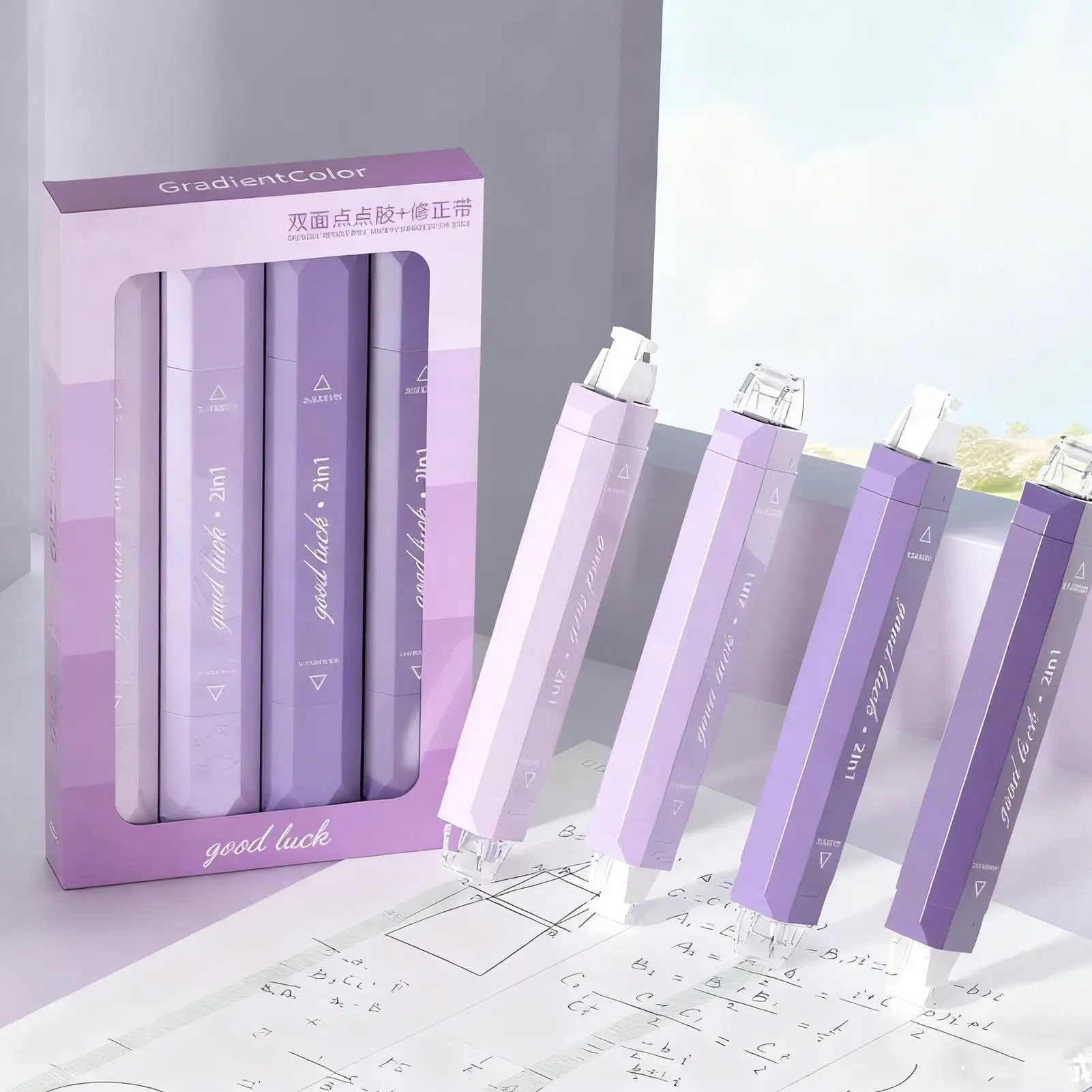 شريط تصحيح أبيض 4 قطع سهل الاستخدام أدوات مكتبية لوازم شريط لاصق أسطوانة للحرف اليدوية للرجال والنساء والأولاد والبنات