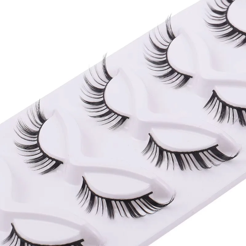 Faux cils volants obliques, cils de chat renard, faux cils bouclés 3D, maquillage original, rendez-vous, 03/Natural, 5 paires