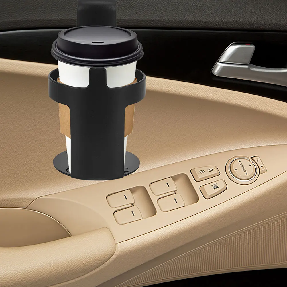 

2pcs Black Car Door Cup Holder Portable Insulated Plastic Beverage Drink Holders Vehicle Window Seat Car Accessories