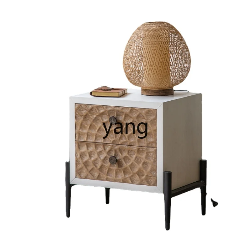 

Yjq Vintage Vintage Distressed Bedroom Bedside Table Home Living Room Sofa Side Storage Cabinet