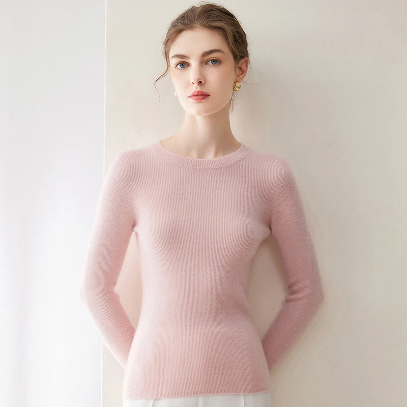 Striped Autumn/Winter New Style Women's Wool Sweater 100% Wool Pullover Sweater Wool Sweater Round Neck Pullover Warm Knitted Up