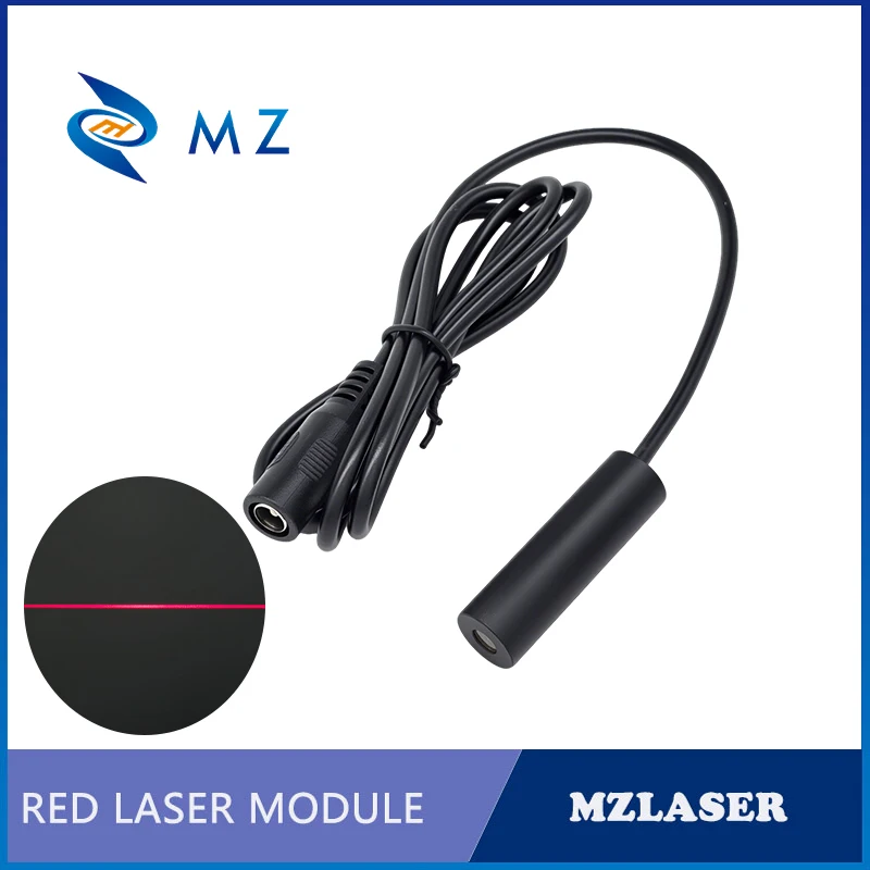 Compact Red Line Laser Diode Module 650nm D12mm 50mW 100mW 3V 5V 12V 24V Industrial Grade Line Laser for Woodworking Machinery