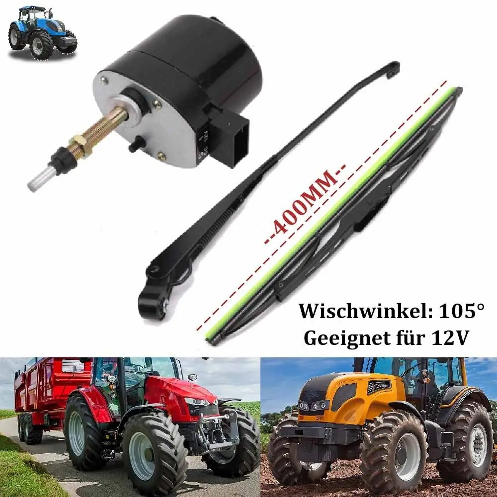 DC12V Universal 400mm WindsHield Wiper Motor 105° Blade Wiper Metal For Tractor Boat RV Windshield Clean Accessories