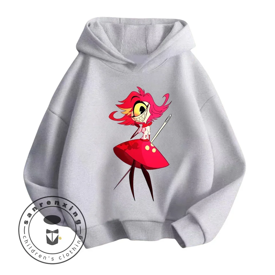 2-16 Years Anime Hazbin Hotel Clothing Boys Hoodie Children Cartoon Casual Coat Children Long Sleeve Coat Casual Hoodie Jumper