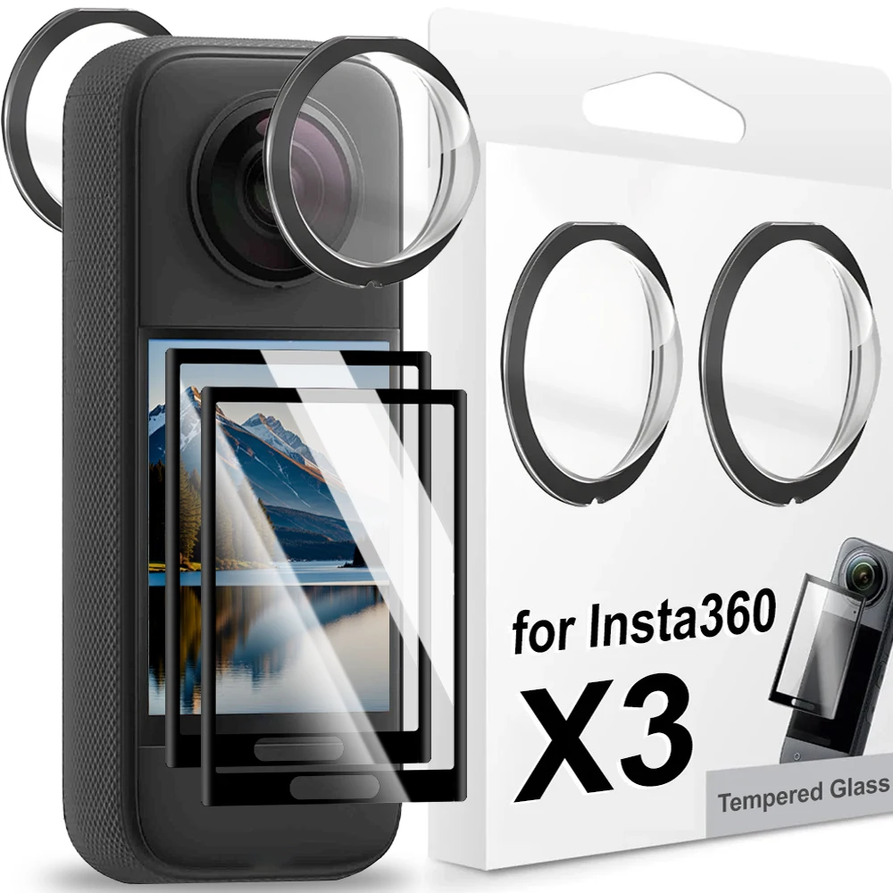 6IN1 Full Cover Films for Insta360 X3 Camera Protectors Tempered Glass Anti-scratch Screen Protectors for Insta360 X3 Accessory