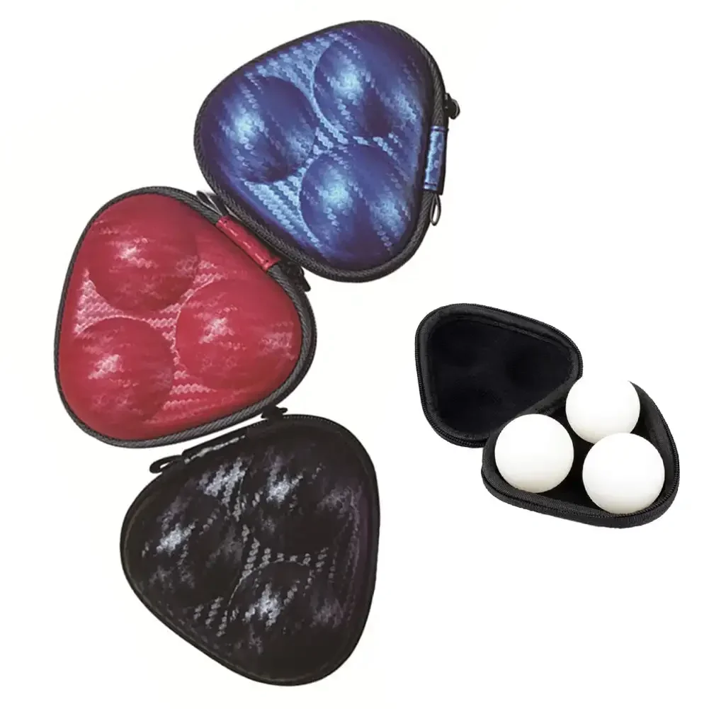 Trendy PU Leather 3 Ping-pong Balls Storage Box Table Tennis Box Storage Case Waterproof Sport Training Accessory