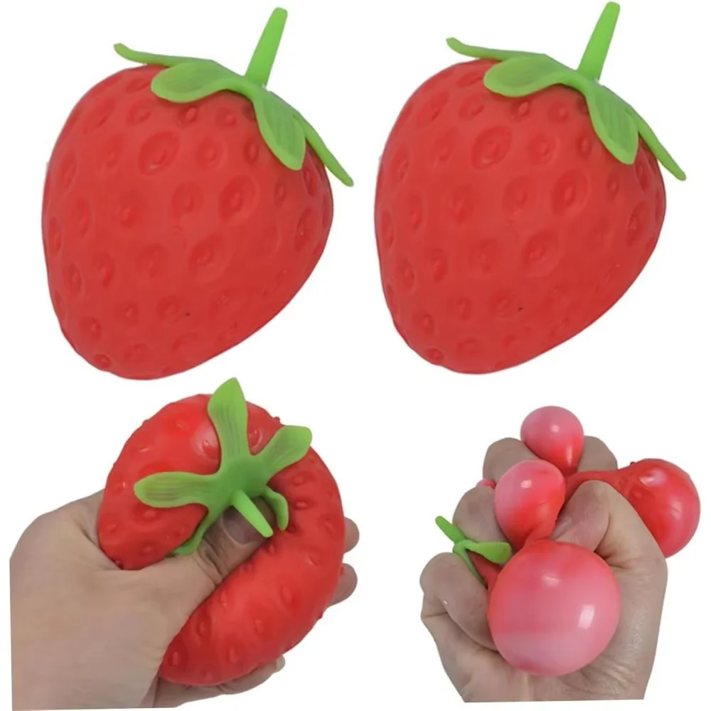 Strawberry Squishy Pinch Stress Ball Fruit Shaped Anti-Stress Tension Relief Lovely Sensory Fidget Toy Decompression Plaything
