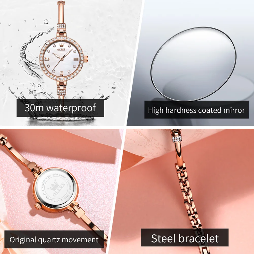 Orologio al quarzo OLEVS per donna orologi da polso da donna eleganti impermeabili con quadrante Ultra sottile in acciaio inossidabile di lusso Reloj Mujer