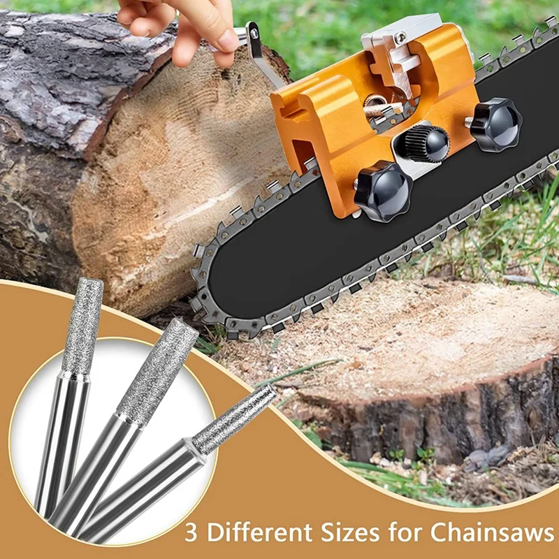 Chainsaw Sharpening Stone, Chainsaw Grinding Stone, 12PCS High Hardness Diamond Chainsaw Sharpener(4Mm, 4.8Mm, 5.5Mm)