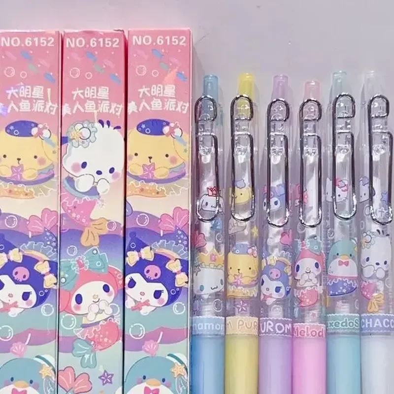 Imagem -06 - Sanrio Cartoon Gel Pen Olá Kitty Kuromi Sereia Pressione Uma Caneta de Assinatura Escola e Escritório Papelaria Presente Bonito Novo Atacado