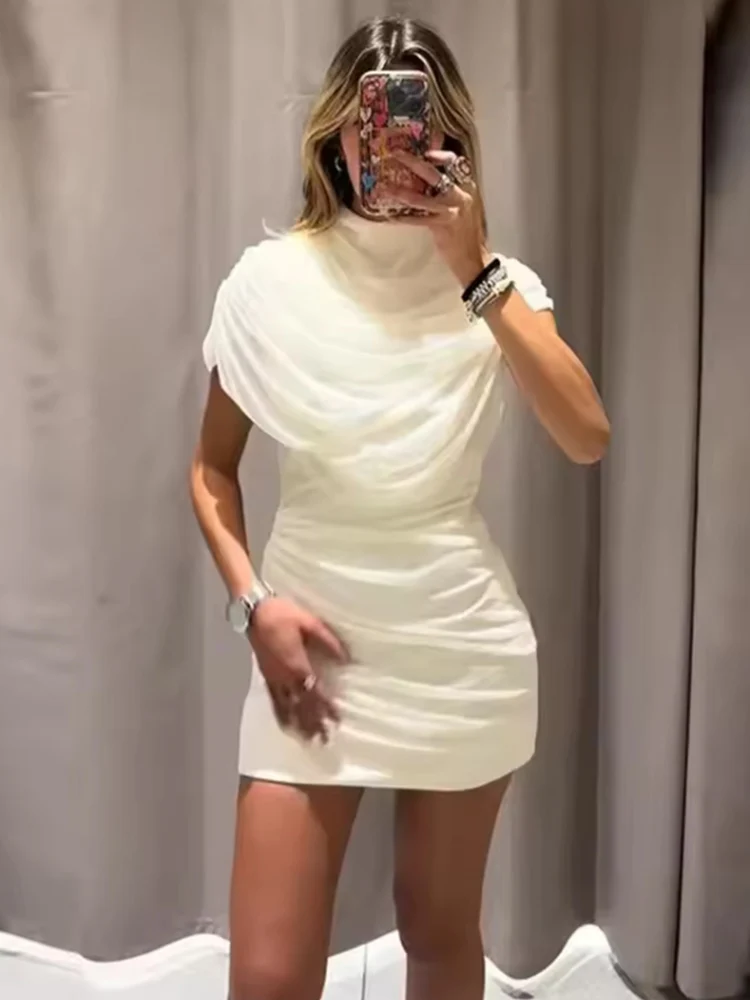 Jurk Dames Lente 2026 Nieuw Cascade Strak Feest Dames Elegante Jurken Mode Chic Reizen Vakantie Jonge Straat Jurk - afbeelding 2