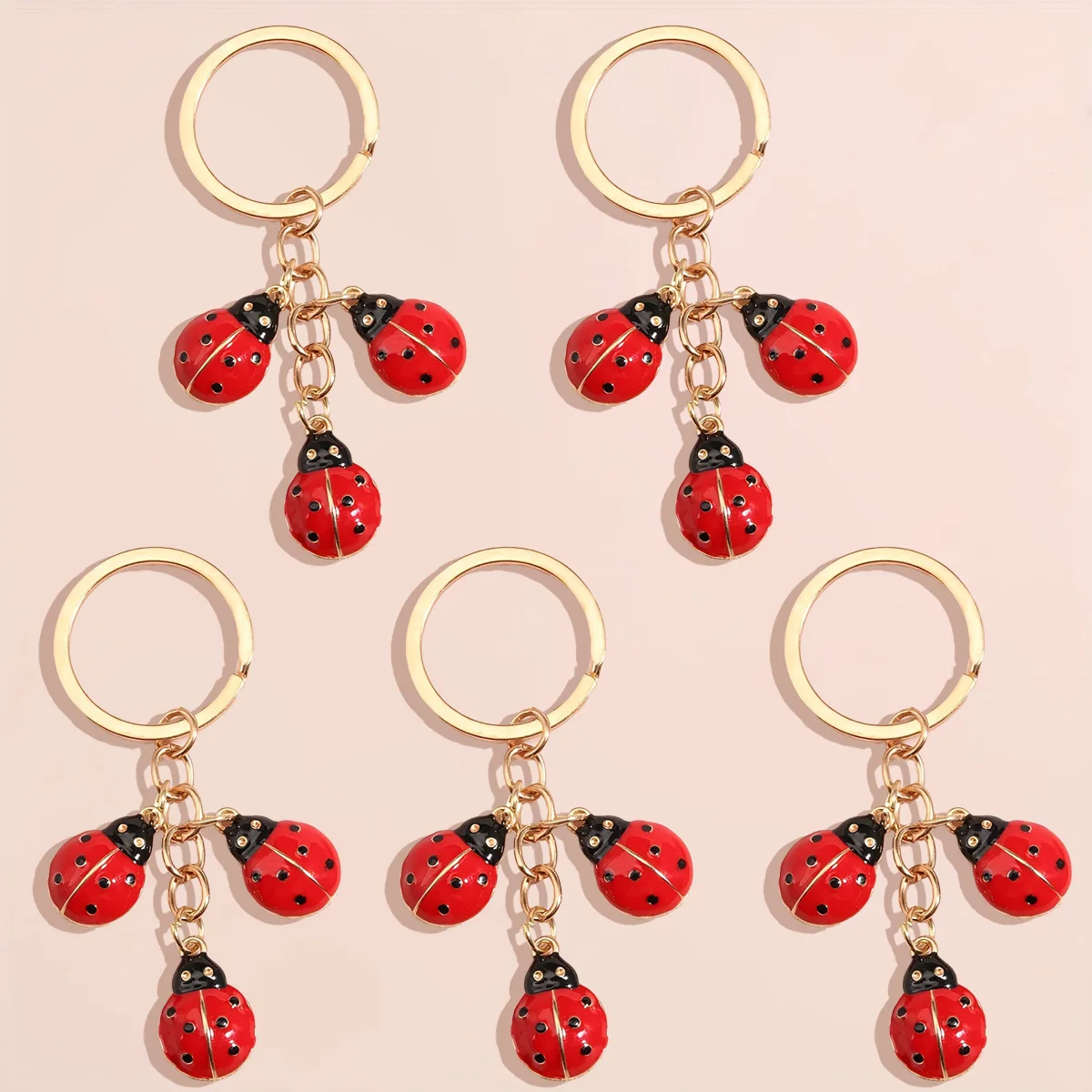 1 Stück Niedlicher Emaille-Marienkäfer-Schlüsselanhänger Tier-Schlüsselring Anhänger für Autoschlüsselhalter Damen Mädchen Handtaschen-Accessoires Handgemachter Schmuck Geschenk – Detail 7