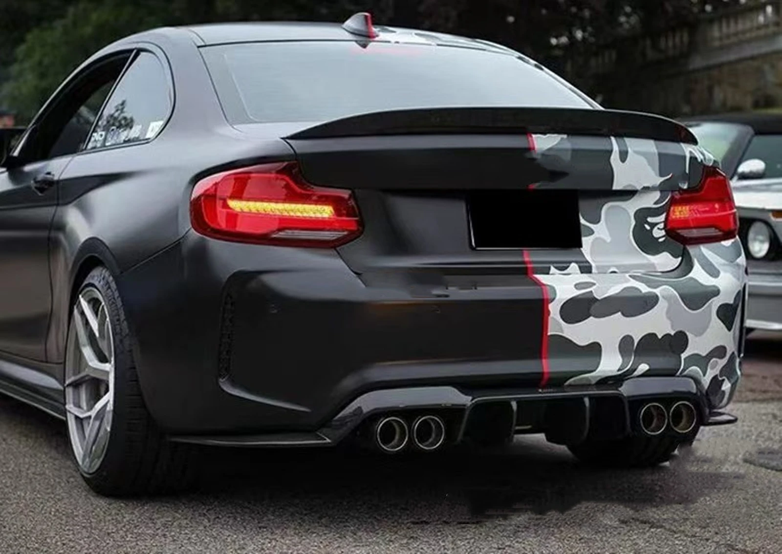 

Rear Bumper Diffuser Lip Gloss Black Tail Boot Side Spoiler Splitter Protector Cover Guard For BMW F87 M2 2016-2022 Coupe 2-Door