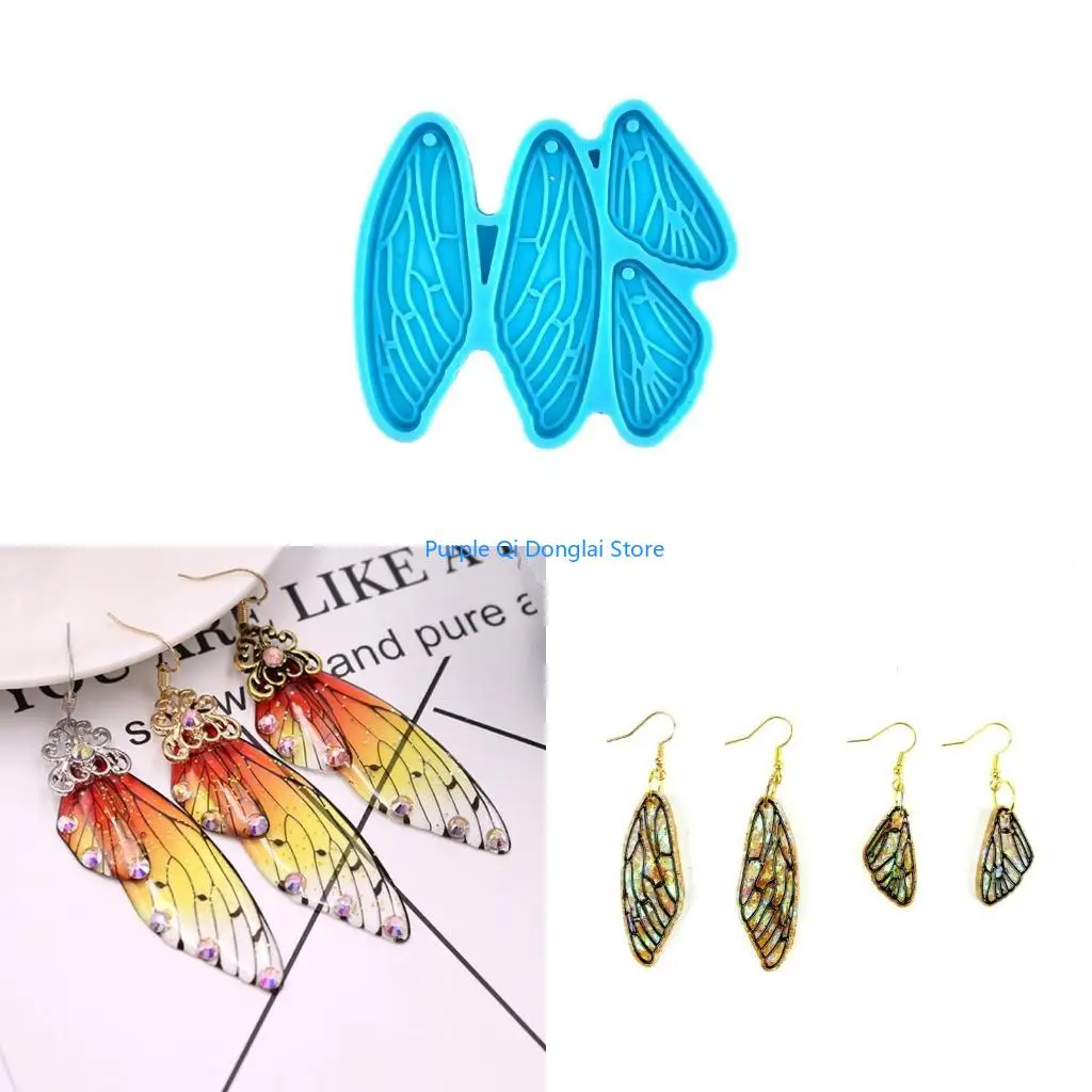 L21E Earring Three-dimensional Angel Wing Mold Used for Resin Casting Jewelry Making