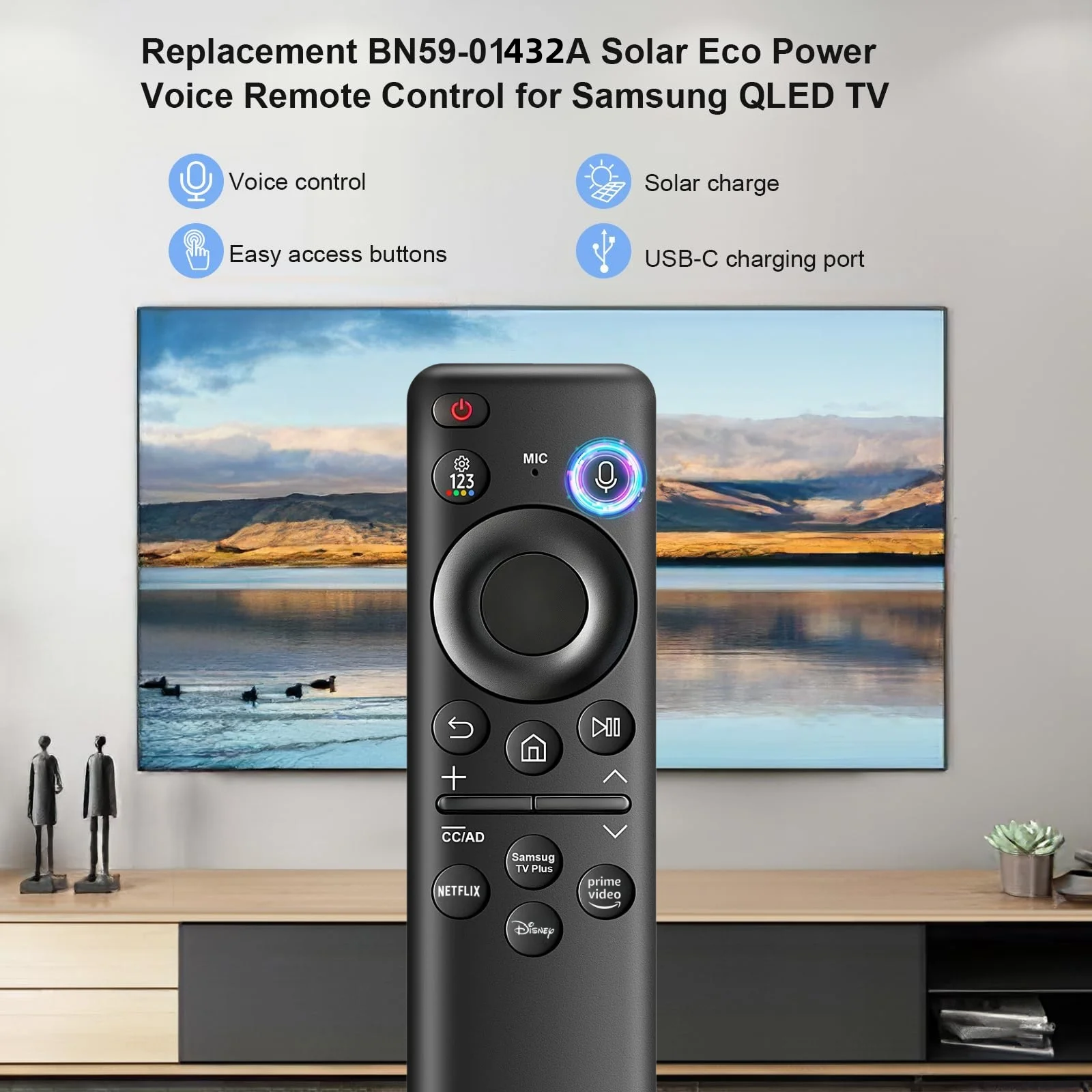 BN59-01432A TM2360E Akumulatorowy pilot głosowy do telewizorów Samsung Smart TV, zamiennik wszystkich pilotów Samsung TV z 2021–2025 z funkcją słuchawki. — zdjęcie produktu 4