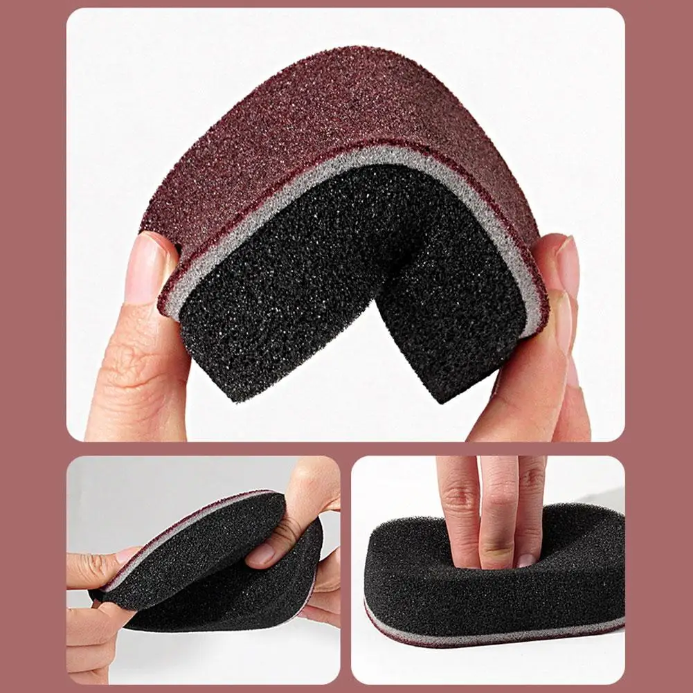 

2/5pcs Power Thicken Double-side Dishes Cleaning Brushes Kitchen Bottom Wipe Pot Rust Stain Artifact Brushing Black Y7S6