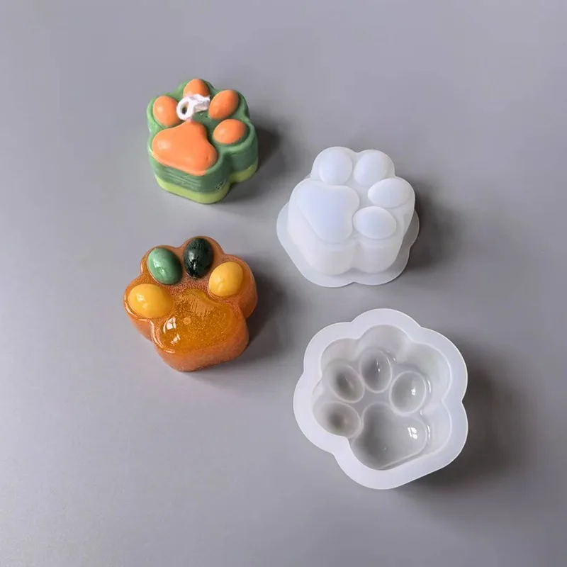 4PCS Silicone Resin Mold,Contains Cat Claws,Patterns Such as Kittens and Cheese,You Can Make Your Own Soft Cat Paws At Home view 6