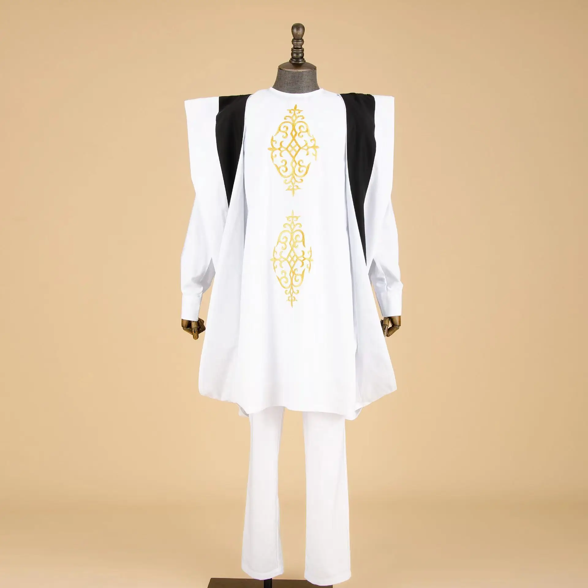 Pakaian Afrika Khusus Pria, Mantel Bordir, Kemeja Dashiki, Celana Ankara, Set 3 Potong, Pakaian Pernikahan & Acara Malam, Jubah Agbada