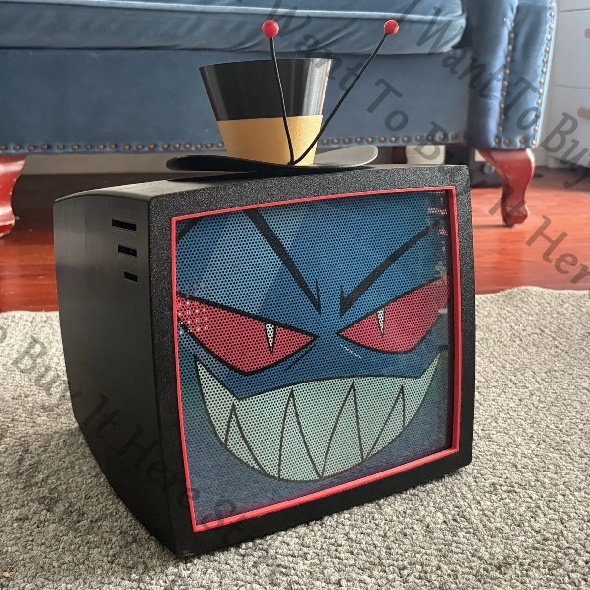 Hazbin Hotel Vox Cosplay Anime Kopfkapsel Modell-Set mit austauschbaren Gesichtsausdrücken, Kopfbedeckung, Zubehör, Helm, Konventions-Requisite