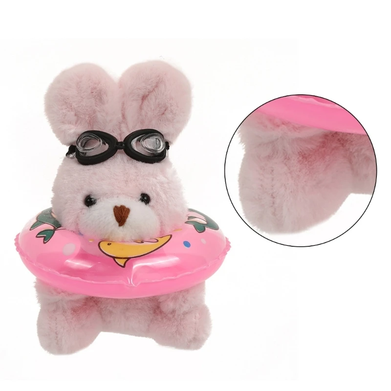 Bunnys with Lifebuoy Keychain Plush Animal Doll Pendant Keyring for Female Accessories Fashionable Animal Key Chain