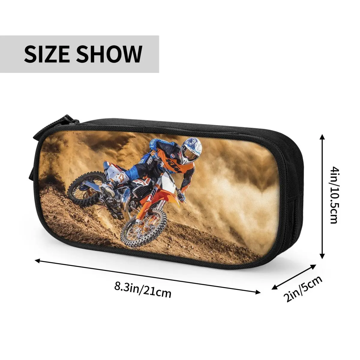 Motocross Rider Motorcycle Pencil Cases for Student Gifts Pen Box Pencil Bag Large Capacity Pencil Pouch