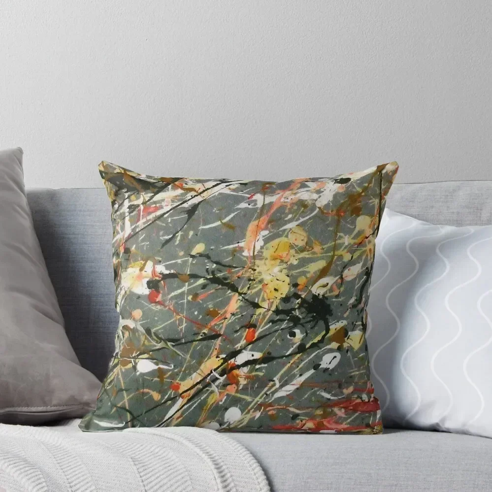 Jackson Pollock Interpretation Acrylics on Canvas Throw Pillow Cushion Cover Luxury Decorative Sofa Cushion pillow