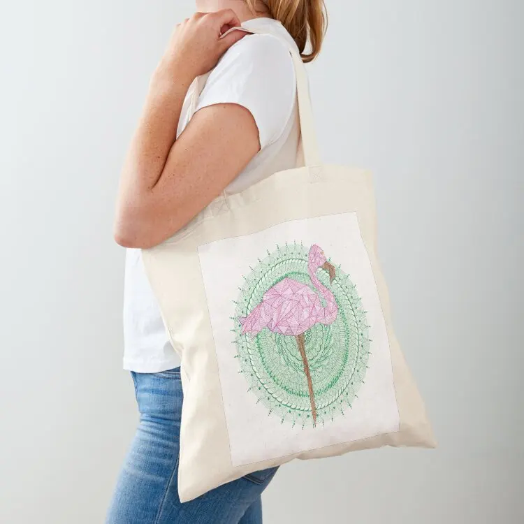 

Flamingo mandala Tote Bag bags woman 2025 shopping bags foldable canvas tote bag Eco bag