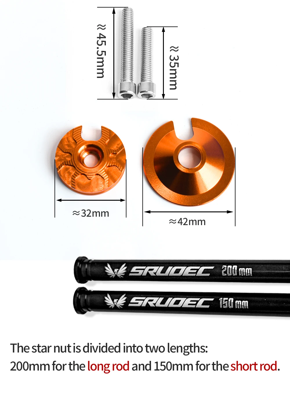 KRSEC Aluminiumlegierung MTB Mountainbike Headset Vorbaukappe Gabel Hebekern 15 cm oder 20 cm, hochfeste Schüssel-Set-Abdeckung, 6 Farben – Detail 3