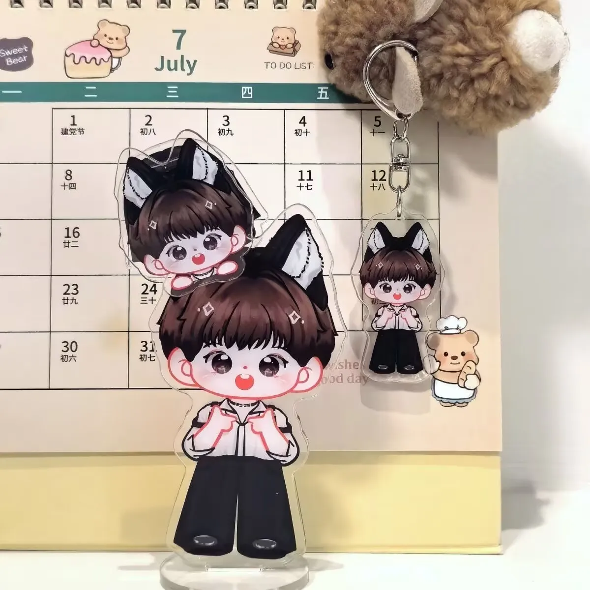 عكس الحب الأصلي "Ziyu' يدعم حامل أكريليك على شكل حيوان كرتوني محيطي، سلسلة مفاتيح، قلادة، ديكور سطح المكتب #1