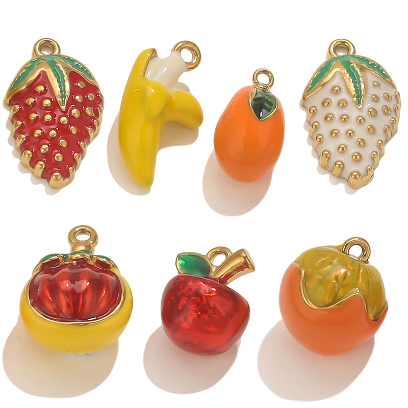 

20 шт./лот DIY микс ювелирных изделий аксессуары из нержавеющей стали фрукты персик клубника подвески кулон в виде корпуса телефона