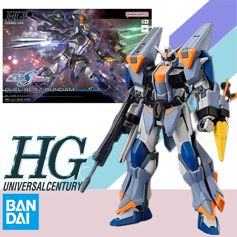 Original Bandai HGUC 1/144 Anime Model DUEL BLITZ GUNDAM Anime Action Figure Assembly Model Kit Toy Gift For Children