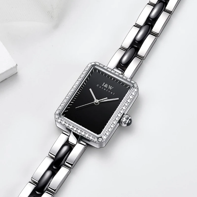 CARNIVAL Brand IW High-End Series Ladies Waterproof Watch Luxury Stainless Steel Women Watches Fashion Elegant Quartz Wristwatch