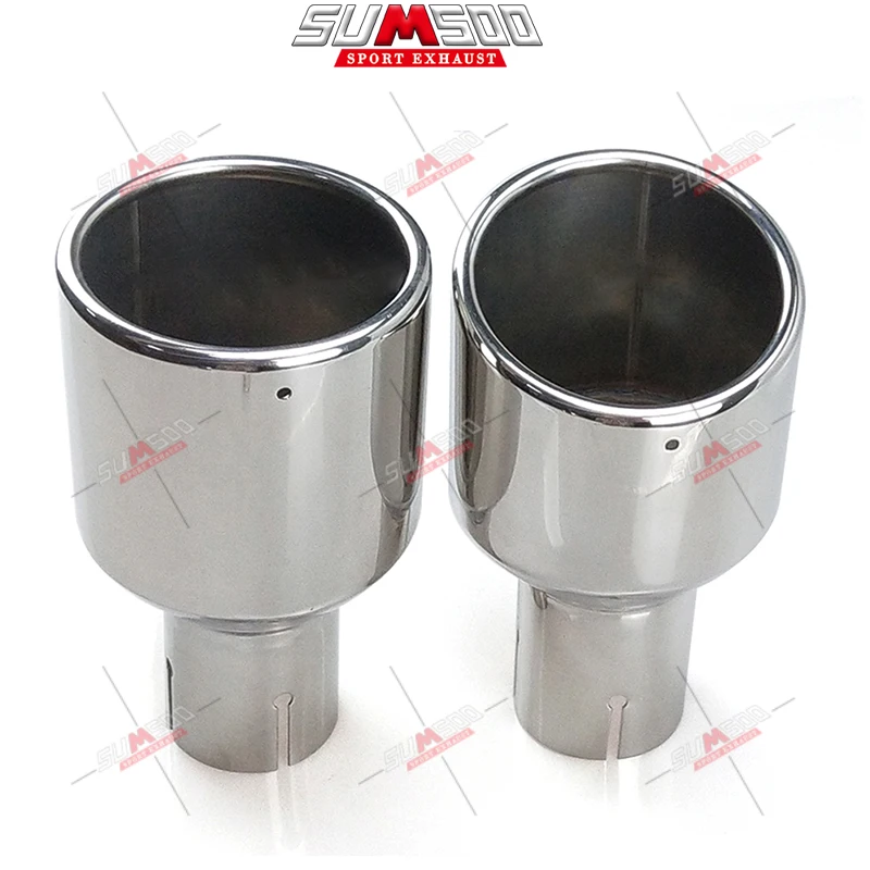 1PCS 114mm outlet Universal modification Car Accessories silver Curly Flange Muffler exhaust Stainless Steel Tip