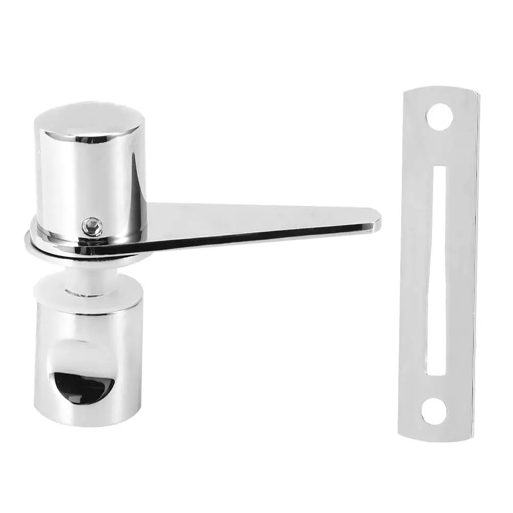 

Glass Door Lock for Bathroom/Office Doors - Shower Room Latch Bolt, Silver Finish