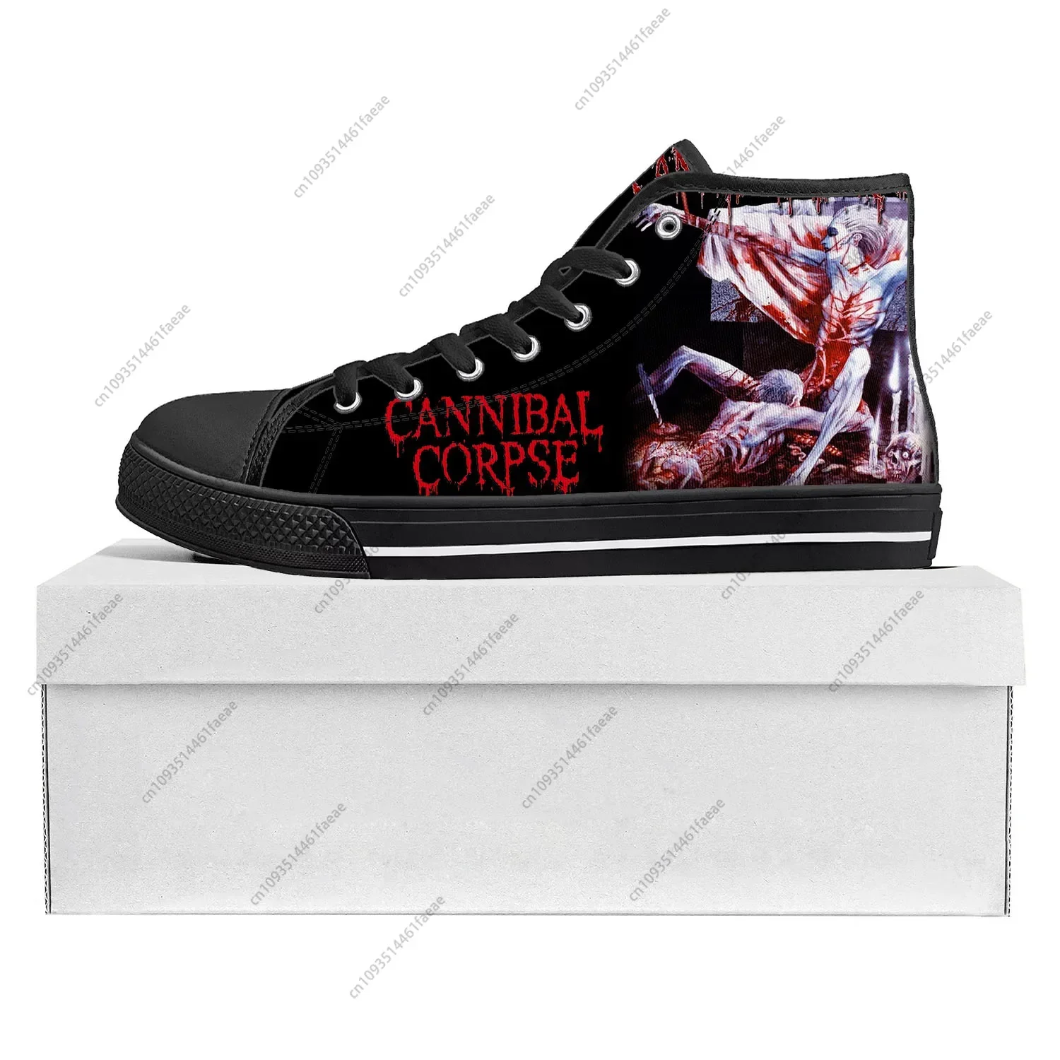 Cannibal Corpse High Top High Quality Sneakers Mens Womens Teenager Canvas Death Metal Sneaker Casual Custom Made Shoes Black