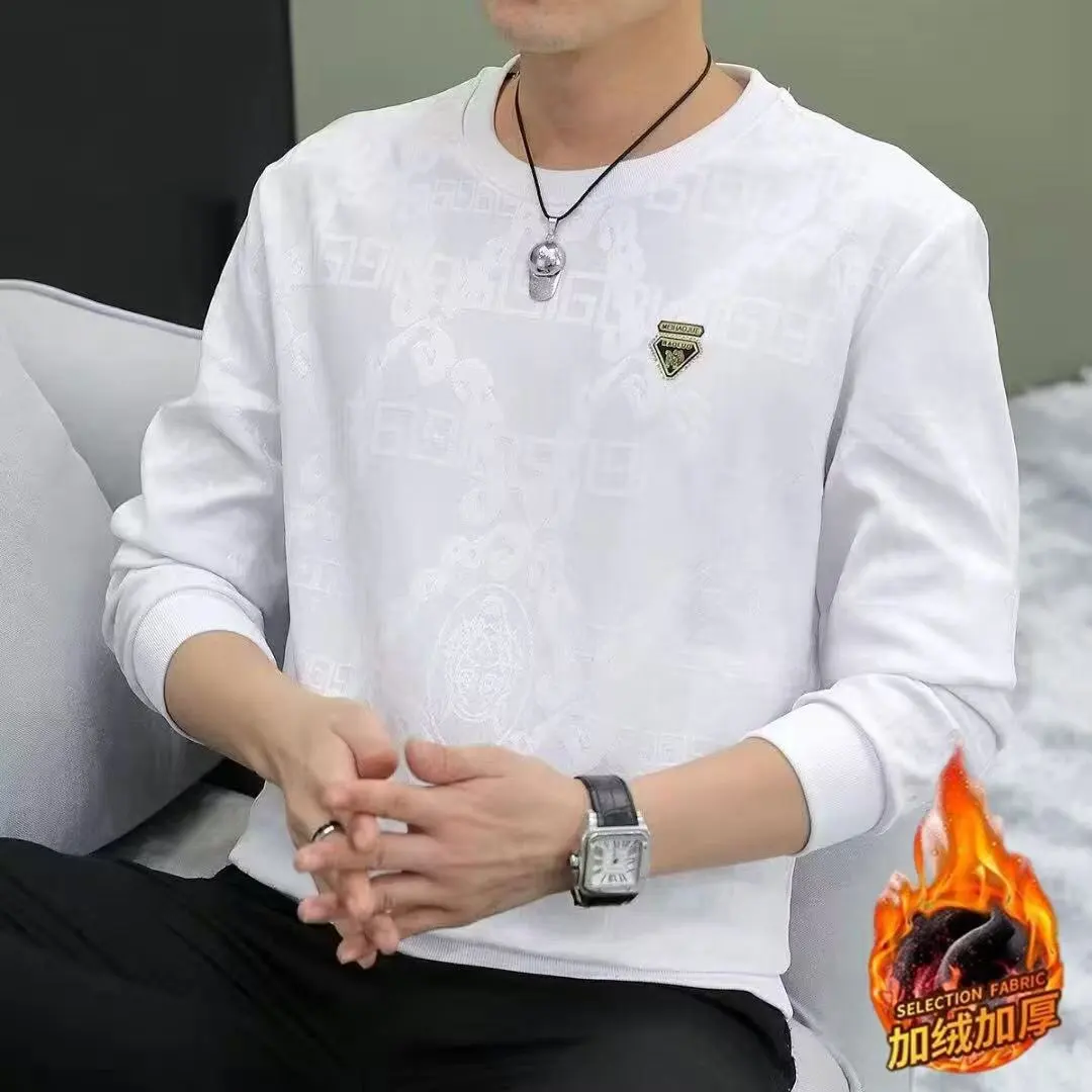 

Мужской свитшот осенне-зимний, новый, с круглым вырезом, с длинным рукавом, базовая модель, модный бренд, без капюшона, повседневная одежда, удобный, дышащий.