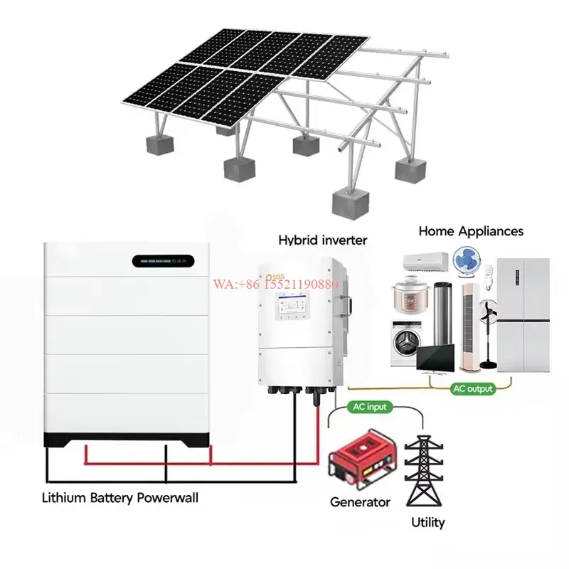 WMWMNU Off Grid Solar System 5kW 10kW 20kW Complete Solar Power Kit for Home Hybrid Solar System with Battery