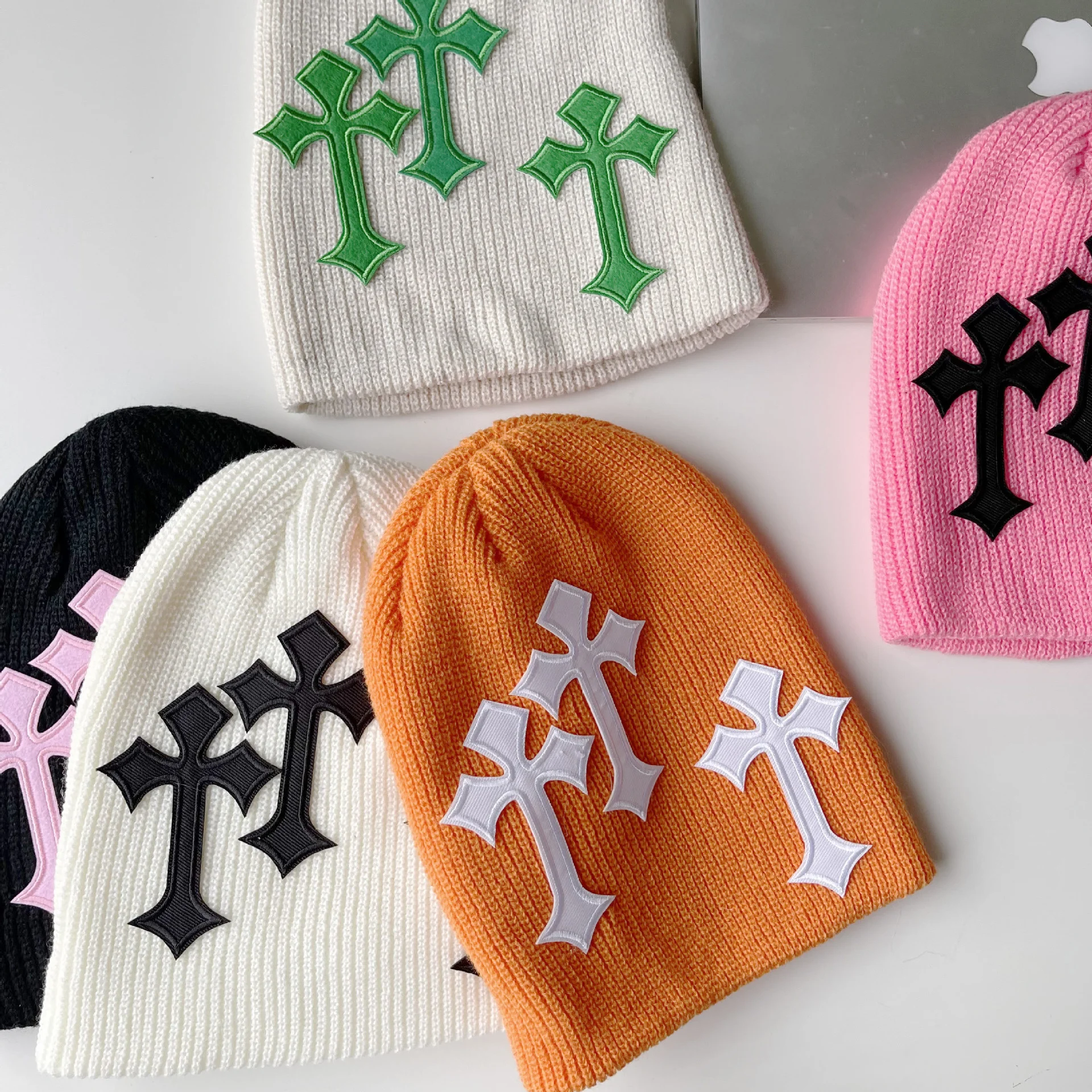 Cross Unisex Beanie Hat Christian Cross Beanie Acrylic Beanies Ski Hat Skull Cap