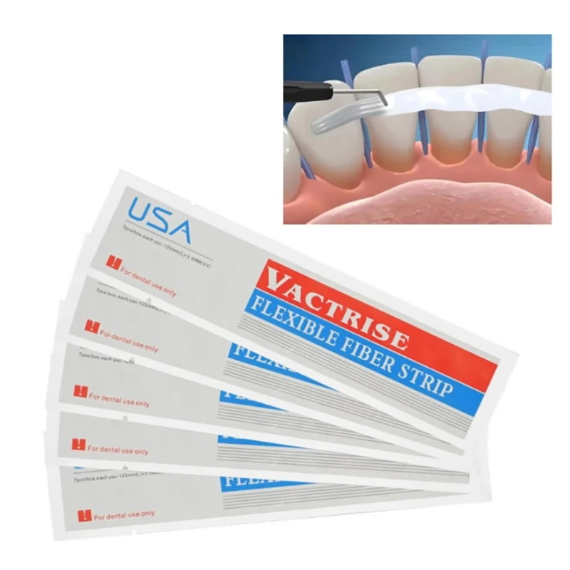 Tira de fibra Flexible de Material Dental, férula de vidrio, tiras de fijación de dientes sueltos, retenedores de ortodoncia de unión de curado ligero, 1 Uds.