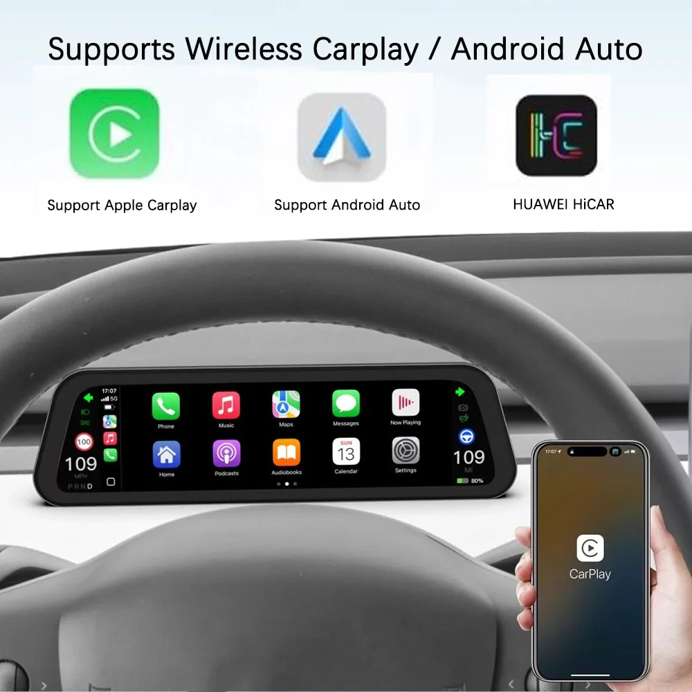 For Tesla New Gen 2 9.6 Inches Instrument Display Model Y 3 Blind Spot Reminder OTA Update New Model 3 New Y Juniper Dashboard