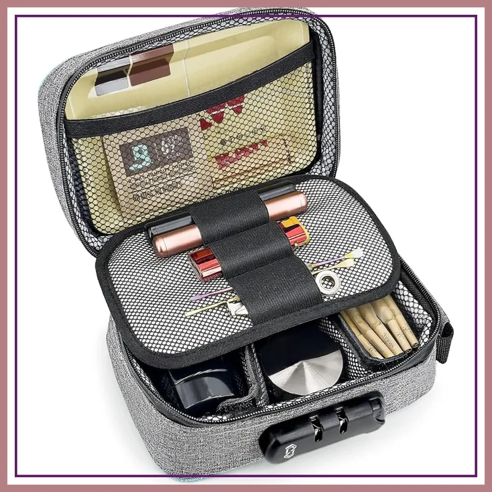 

Smell Proof Bag with Combination Lock File Organizer Case Odorless Storage Box Great Gift