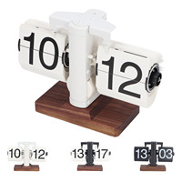 24H Vintage Flip Down Clock Minimalism Single Sided Retro Automatic Page Turning Clock Mechanical Flip Digital Clock for Home