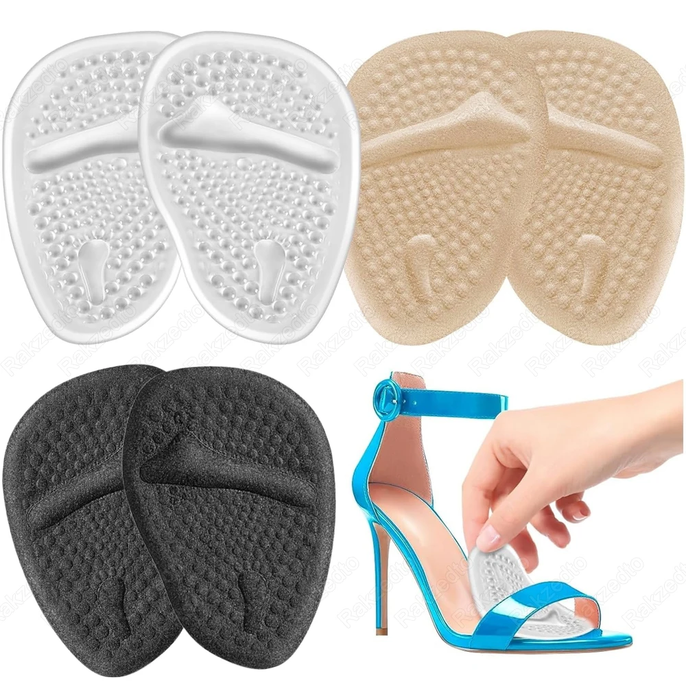 

6Pcs Silicone Forefoot Pads for Woman High Heels Sandals Inserts Non-Slip Gel Metatarsal Foot Pads for Shoes Pain Relief Insoles