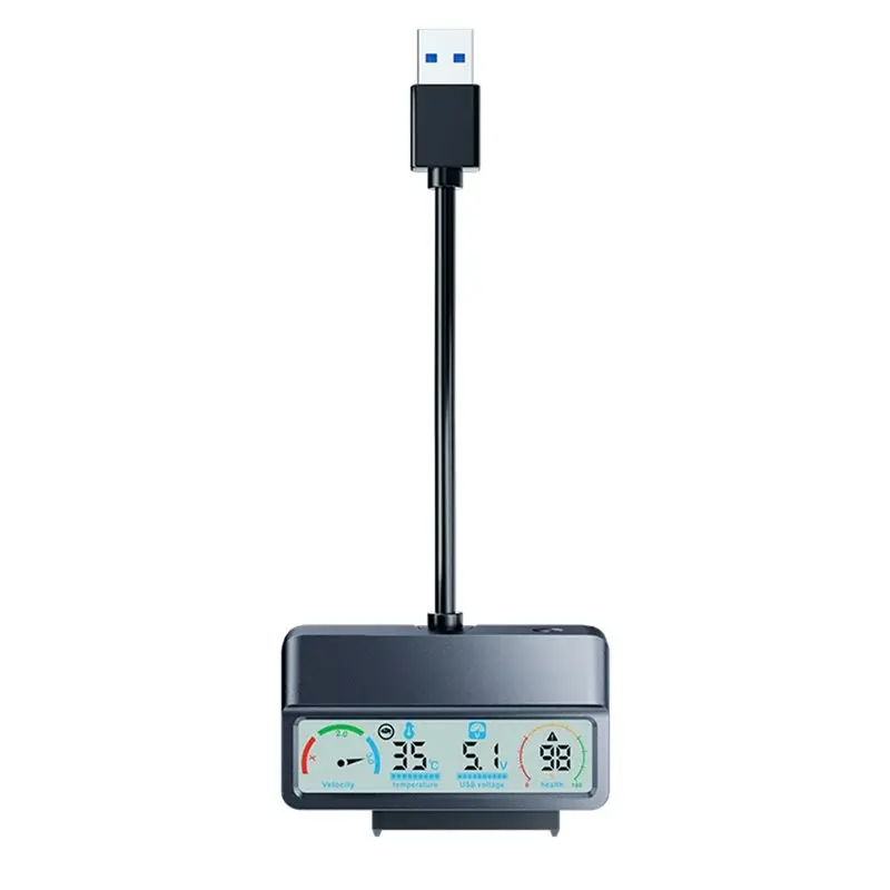 USB 3.2 To SATA Adapter External Hard Drive Reader With Smart Display