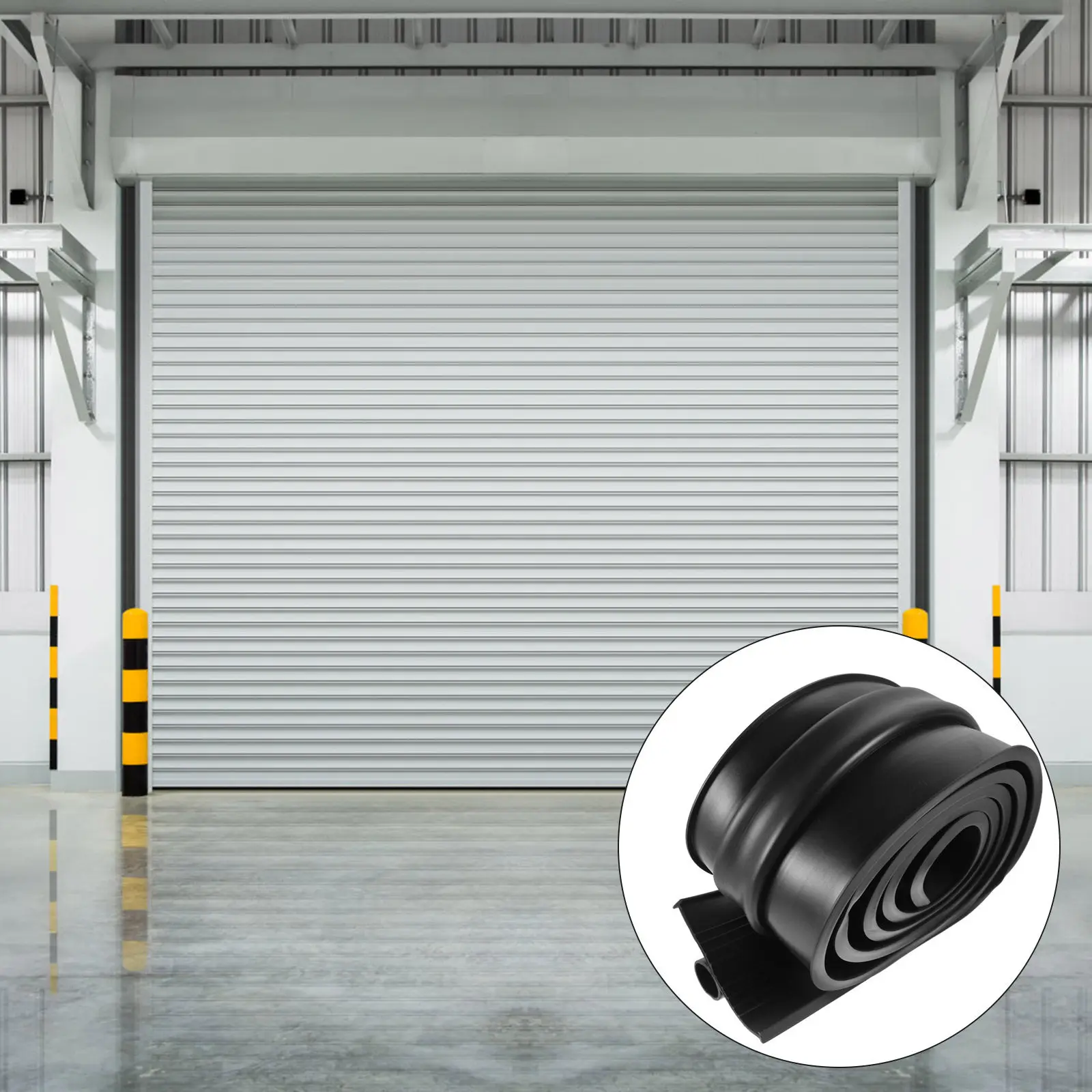 

2M Garage Door Bottom Seal Rubber Weather Stripping for Steel Wooden Rolling Doors Dust Heat Insulation Easy Cut