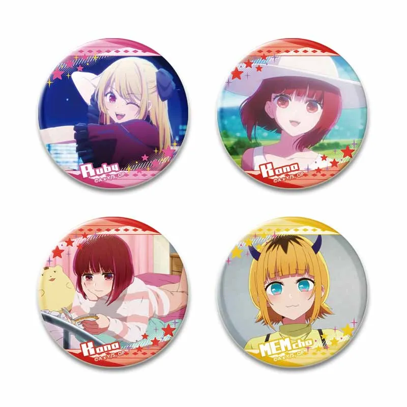 Lencana Cosplay kartun Anime Oshi No Ko, pin bros Ai Hoshino Rubik Akuamarin Akane, lencana Cosplay untuk tas, pakaian, hadiah Aksesori ransel