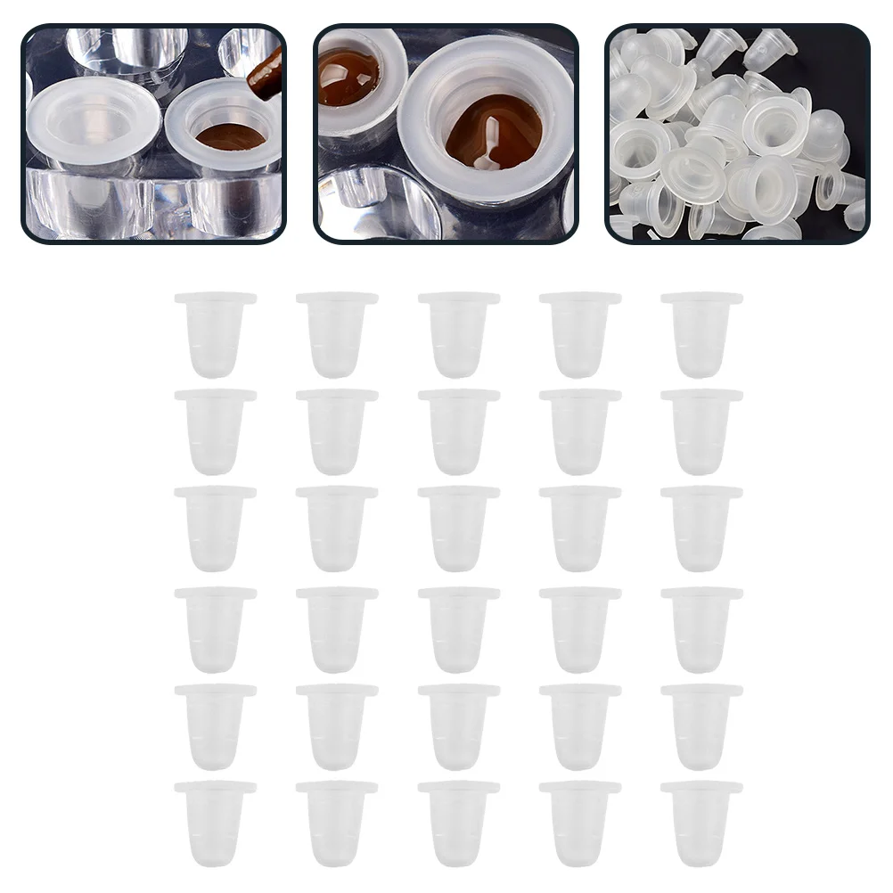 200 Pcs Tattoo Color Cup Tattoos Makeup Pigment Caps Ink Silicone Cups Silica Gel Holders Multi-functional